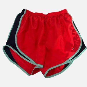 Nike Womens Small Red Dri Fit Track Athletic Activewear Running Shorts Swoosh